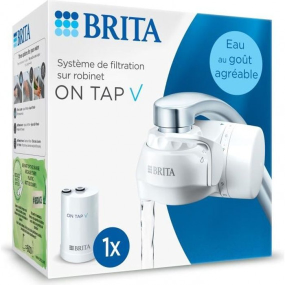 Systeme de filtration sur robinet - BRITA - ON TAP V - 600 L d'eau filtrée / 4 mois - 3 modes d'utilisations - 5 adaptateurs …