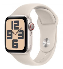 Apple Watch SE GPS + Cellular - 40mm - Boîtier Starlight Aluminium - Bracelet Starlight Sport Band - M/L