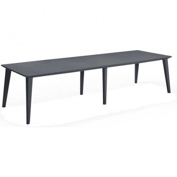 Table de jardin rectangulaire 320 cm Graphite - ALLIBERT BY KETER - 8 a 12 personnes avec allonges - LIMA