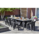 Table de jardin rectangulaire 320 cm Graphite - ALLIBERT BY KETER - 8 a 12 personnes avec allonges - LIMA