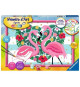 Numéro d'art - grand format - Flamingos amoureux - Ravensburger - Kit complet de Peinture au numéro - Des 9 ans