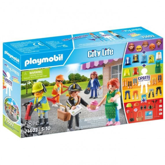 PLAYMOBIL 71402 My Figures : Métiers - City Life - Crée tes personnages interchangeables aux métiers différents - Des 5 ans