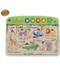 VTECH - Mon Premier Puzzle Interactif des Animaux - Jouet Bois FSC