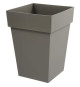EDA Pot de fleur mi-haut carré Toscane - 39 x 39 x H 53 cm - 51 L - Taupe