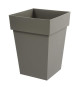 EDA Pot de fleur mi-haut carré Toscane - 39 x 39 x H 53 cm - 51 L - Taupe