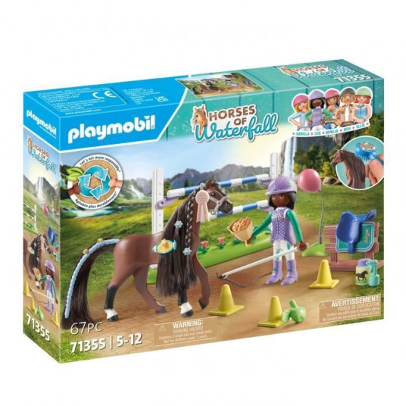PLAYMOBIL 71355 Zoe & Blaze avec parcours d'obstacles - Horses of Waterfall - Avec des obstacles modulables - Des 5 ans
