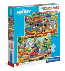 Clementoni - 2x60 pieces - Mickey et ses amis