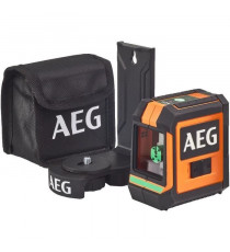 AEG Mesure laser CLG220-B, portée 20 m, laser vert, 2 lignes, avec 1 adaptateur, 2 piles AA, 1 pochette de rangement, bande v…