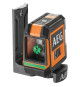 AEG Mesure laser CLG220-B, portée 20 m, laser vert, 2 lignes, avec 1 adaptateur, 2 piles AA, 1 pochette de rangement, bande v…