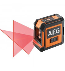 AEG Mesure laser CLR215-B, portée 15 m, laser rouge, 2 lignes, avec 1 adaptateur, 2 piles AA, 1 pochette de rangement, bande …