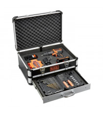 BLACK+DECKER Perceuse a Percussion Sans Fil 18 V BDC718AS2F-QW avec 80 Accessoires, 2 Batteries, 1 Malette Métal