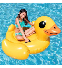 Bouée gonflable Canard Jaune a Chevaucher - INTEX - Jeux de Piscine - 2 poignées de maintien