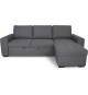 Canapé d'angle convertible réversible CATHY 3 places - Tissu Gris - L 242 x P 155 x H 85 cm