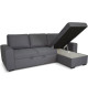 Canapé d'angle convertible réversible CATHY 3 places - Tissu Gris - L 242 x P 155 x H 85 cm