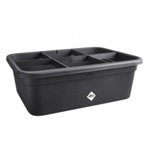 Elho Bac a fleurs Green Basics Jardin De Culture L - Noir - L 76 x B 57 x H 27 cm - culture et récolteextérieur - 100% recyclé