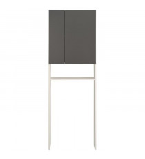 EKIPA Entourage WC 2 portes - Gris ombre et blanc - L 60 x P 22 x 184 cm - VERSA