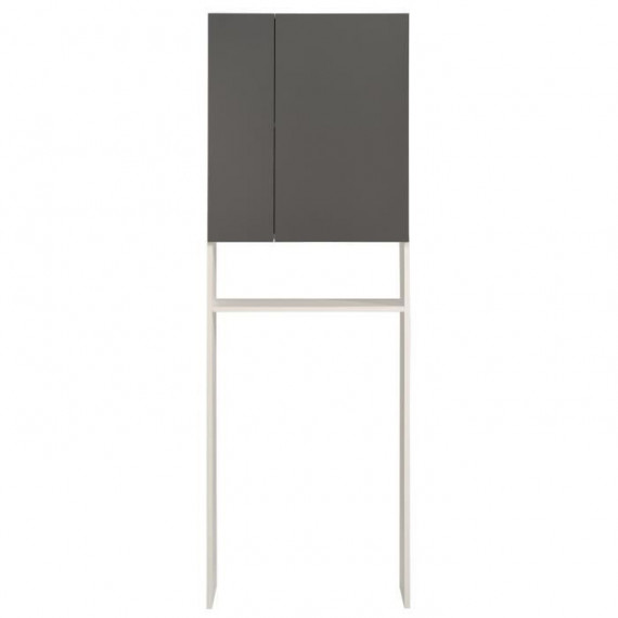 EKIPA Entourage WC 2 portes - Gris ombre et blanc - L 60 x P 22 x 184 cm - VERSA