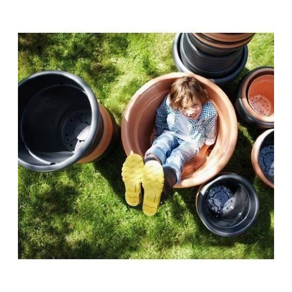 Elho Bac a fleurs Green Basics Cilinder 55 - Noir - Ø 54 x H 41 cm - extérieur - 100% recyclé