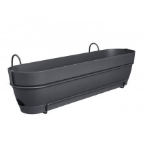 Elho Vibia Campana Balconniere Allin1 70 - Noir - L 70 x B 26 x H 17 cm - Balcon - 100% recyclé