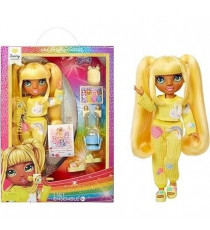 Junior High Pyjama Party - Poupée mannequin articulée 22 cm - Sunny (Jaune) - Nombreux accessoires - a partir de 4 ans
