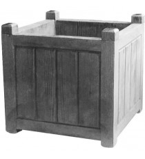 Bac a Fleurs Carré CHARME 67 L - EDA - Gris cérusé - Double Paroi - Réserve d'Eau Intégrée