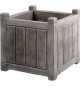 EDA Bac a Fleurs Carré CHARME 31 L - Double Paroi - Réserve d'Eau Intégrée - 40 x 40 x 40 cm - Gris cérusé
