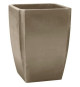 Bac a Arbustes Vase Haut PALMEA 65 L - Double Paroi - Réserve d'Eau Intégrée - 47 x 47 x 65 cm - Taupe - EDA