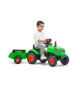 FALK - Tracteur a pédales X Tractor vert avec capot ouvrant et remorque inclus