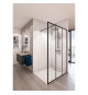 Paroi de douche en kit Saint-Gobain BALEARES ATELIER N°8 - Verre Timeless 8 mm trempé - L.100 cm x H.198 cm - Profilé Noir