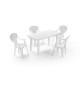 Lot de 4 Fauteuils de jardin monobloc empilable Capri - 56 x 58 x 90 cm - Blanc