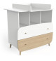 Ens. lit bébé 70 x 140 Kit évolutif, commode 2 tiroirs, 3 niches et 1 plan a langer, 1 armoire- FIRMIANA - Blanc & bois - DEM…