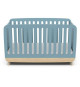 Ens. lit bébé 70 x 140 Kit évolutif, commode 2 tiroirs, 3 niches et 1 plan a langer - FIRMIANA - Scandinave - Bleu / bois -