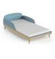 Ens. lit bébé 70 x 140 Kit évolutif, commode 2 tiroirs, 3 niches et 1 plan a langer - FIRMIANA - Scandinave - Bleu / bois -