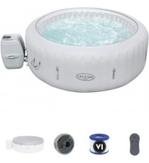 Spa gonflable avec Lumieres LED BESTWAY- Lay-Z-Spa Paris - 196 x 66 cm - 4/6 places - Rond (Couverture, pompe, cartouche, dif…