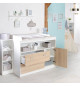 Chambre Bébé Complete Gabriella ROBA - Lit Évolutif 70x140 + Commode a Langer + Armoire 3 Portes - Blanc / Chene Scié