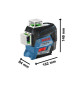 Laser Lignes Bosch Professional GLL 3-80 CG a lignes vertes avec support BM1, platine de mesure, poche, en Lboxx - 0601063T03