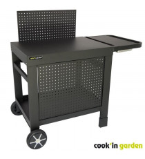 Desserte COOK'IN GARDEN REVA 110 PREMIUM - 100% métal - Surface de travail (L.108 x l.55 cm) - 1 tablette basse, 1 jupe, 1 cr…