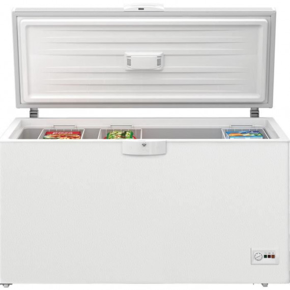 Congélateur coffre pose libre - BEKO - HSM46740 - Classe E - 451 L - 67,5 x 155,5 x 86 cm - Blanc