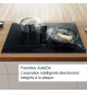 Table induction aspirante - BOSCH SER6 - PVQ711H26E Noir - 4-foyers - Home Connect - L710xP522 mm