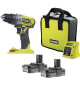 Perceuse-visseuse a percussion 18V ONE+  R18PD2-0 2 vitesses 18V ONE+ 40Nm, Eclairage LED  2 batteries Lithium+ 2 Ah + chargeur
