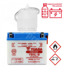 BATTERIE YUASA YB4L-B 12V-4.2Ah  (LIVREE AVEC PACK ACIDE)