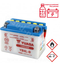 BATTERIE YUASA YB4L-B 12V-4A TOUS SCOOTERS 50cc (LIVRE SANS ACIDE)