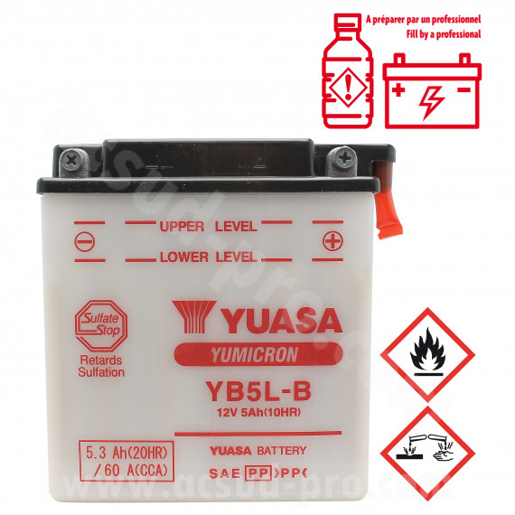 BATTERIE YUASA YB5L-B 12V-5.3 Ah