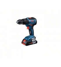Perceuse-visseuse a percussion Bosch Professional GSB 18V-55 + 2 batteries 2,0Ah + LCASE - 06019H5305