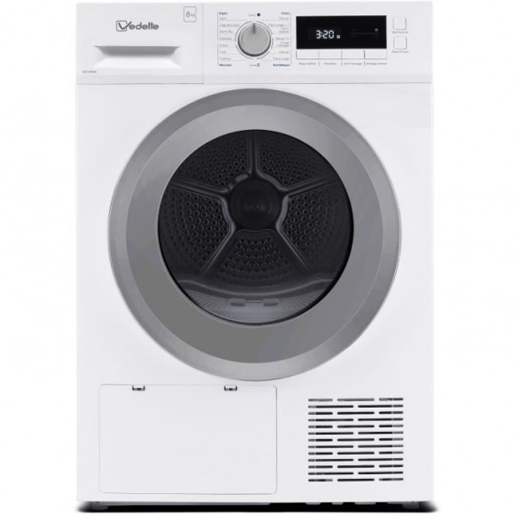 Seche-linge pompe a chaleur VEDETTE VSF318HW - 8 kg - L60cm - Classe A++ - Blanc