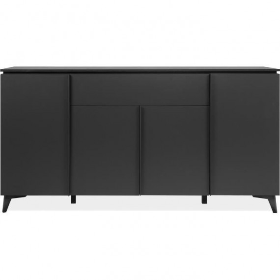 Buffet Bertrix 51A - Décor ardoise/anthracite - 4 portes et étageres - 1 tiroir central