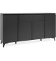 Buffet Bertrix 51A - Décor ardoise/anthracite - 4 portes et étageres - 1 tiroir central