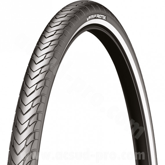 PNEU VELO 700 x 28 MICHELIN PROTEK 1mm BANDES REFLECHISSANTES E-BIKE READY TRINGLE RIGIDE TR (28-622)