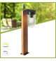 BRILLIANT - CABAR Borne extérieure - coloris bois foncé/noir - métal/verre E27 1x40W