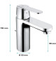 GROHE Robinet de salle de bains lavabo Get, tirette de vidage, bonde incluse, robinet mousseur économie d'eau, taille M, 2345…